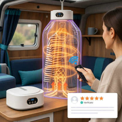 Asciuga Flex – Asciugatrice Portatile Pieghevole fino a 10 kg | Asciugatura Rapida PTC + Funzione UV
