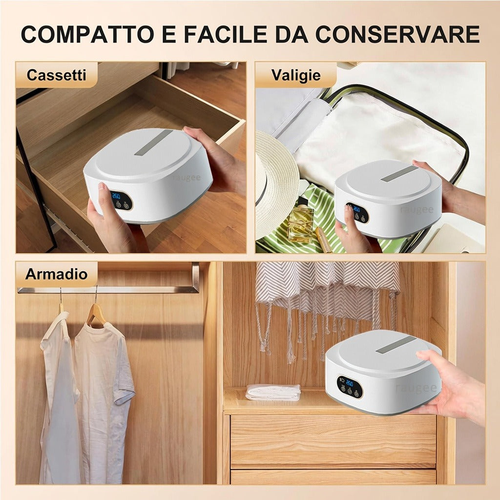 Asciuga Flex – Asciugatrice Portatile Pieghevole fino a 10 kg | Asciugatura Rapida PTC + Funzione UV